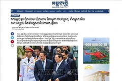 The article on Kampuchea Thmey Daily reports on the special seminar on Vietnam’s 80-year journey of development since the August Revolution and the two countries' relationship. (Photo: VNA)