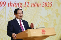 Prime Minister Pham Minh Chinh speaks at the 25th meeting of the National Steering Committee for Combating IUU Fishing on December 9. (Photo: VNA)