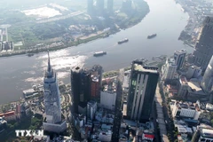 Financial buildings in the downtown area of Ho Chi Minh City along the Saigon River. (Photo: VNA)