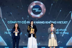 Vietjet Board of Directors member and Vice President and CFO Ho Ngoc Yen Phuong (centre) received the award. (Photo: Courtesy of Vietjet)