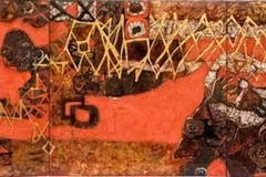 The artwork "Harvest Day" by Doan Thi Thu Huong. (Photo: cand.com.vn)