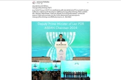 According to the article, Lao Deputy PM Saleumxay Kommasith congratulated and highly valued Vietnam's initiative in organising the forum. (Photo: screenshot)