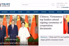 The China Daily reports on the activities of General Secretary of the Communist Party of Vietnam (CPV) Central Committee and President of Vietnam To Lam and his spouse in China. (Photo published by VNA)