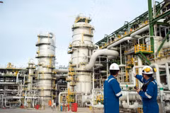 Workers at Long Son Petrochemicals Complex (Photo: VNA)