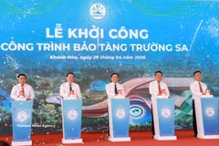 The groundbreaking ceremony for the Truong Sa Museum in Cam Lam commune, the south central province of Khanh Hoa, on April 29 (Photo: VNA)