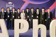 The Vietnamese team at the 2025 APhO, which is held in Dhahran, Saudi Arabia. (Photo: VNA)