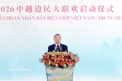 General Secretary of the Communist Party of Vietnam Central Committee and State President To Lam speaks at the launch ceremony of the Vietnam–China Border People’s Festival 2026 on April 17 in Nanning city of Guangxi as part of his state visit to China. (Photo: VNA)