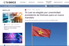 Screenshot of the article on Spanish-language BRICS television (Photo: VNA)