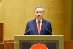 State President To Lam delivers the inaugural speech on April 7. (Photo: VNA)