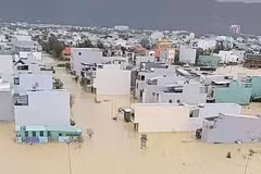 An overview of flood-hit areas in Hoai Nhon Dong ward, Gia Lai province. (Photo: VNA)