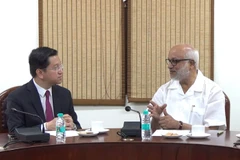 CPI-M General Secretary M.A Baby receives Vietnamese Ambassador to India Nguyen Thanh Hai on May 12. (Photo: VNA)