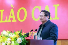 Prime Minister Pham Minh Chinh at the working session with the Standing Board of the Lao Cai provincial Party Committee on the socio-economic development situation in 2024 and tasks in 2025. (Photo: VNA)