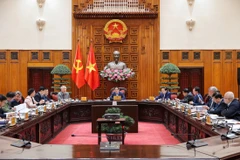 Prime Minister Pham Minh Chinh chairs a meeting of standing Government members in Hanoi on January 17 to discuss the development of a National Strategy on Rare Earths (Photo: VNA)