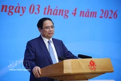 Prime Minister Pham Minh Chinh speaks at the hybrid meeting of the National Steering Committee for International Integration on April 3. (Photo: VNA)