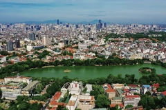 Panoramic view of Hoan Kiem Lake from above (Photo: VNA)