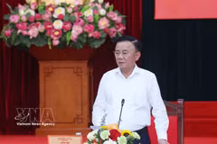 Politburo member and Permanent member of the Party Central Committee’s Secretariat Tran Cam Tu speaks at the meeting in Hanoi on April 23 with the Party Committees of provinces and centrally-run cities as well as the Party Central Committee’s commissions and agencies. (Photo: VNA)