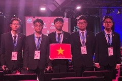 The Vietnamese students competing at the 2025 International Physics Olympiad in France (Photo: VietnamPlus)