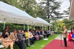 Indonesian Ambassador Dr. Bebeb A.K.N. Djundjunan addresses the ASEAN Day in Greece. (Photo: VNA)