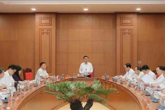 Politburo member and permanent member of the Party Central Committee’s Secretariat Tran Cam Tu speaks at the working session with the Party Committee of the Ministry of Health and representatives of relevant agencies on October 10. (Photo: VNA)