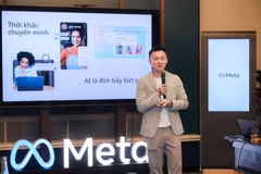 Khoi Le, country director of Meta in Vietnam, speaks at the event. (Photo courtesy of Meta Vietnam)