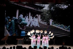 A dance performance by artists from the Vietnam Contemporary Art Theater at the Vietnam Cultural Days in Russia on July 2, 2024. (Photo: VNA)
