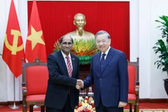 Party General Secretary To Lam (R) and outgoing Singaporean Ambassador to Vietnam Jaya Ratnam (Photo: VNA)