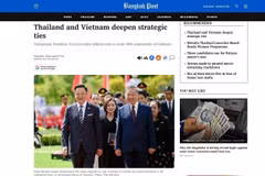 The article " Thailand and Vietnam deepen strategic ties" on Bangkok Post. (Photo published by VNA)