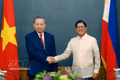 General Secretary of the Communist Party of Vietnam (CPV) Central Committee and State President To Lam (L) and Philippine President Ferdinand Romualdez Marcos Jr. before their talks in Manila on June 1. (Photo: VNA)