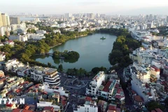 A bird view of Hoan Kiem Lake in Hanoi (Photo: VNA)