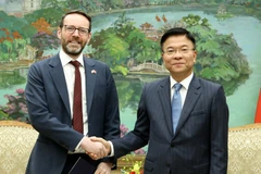 Deputy Prime Minister Le Thanh Long (R) and British Ambassador to Vietnam Iain Frew (Photo: baochinhphu.vn)