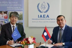 Hua Liu, IAEA Deputy Director General and Head of the Department of Technical Cooperation, and Khampheng Douangthongla, Ambassador and Permanent Representative of Laos to the United Nations in Vienna, sign the Lao Country Programme Framework (CPF) for 2026-2033. (Photo: IAEA)