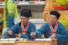 A calligraphy booth at the festival (Photo: VNA)