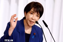 Newly elected Japanese Prime Minister Sanae Takaichi speaks in Tokyo, Japan. (Source: Xinhua/VNA)