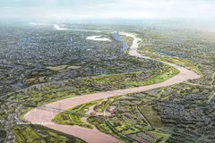 Work starts on Hanoi’s Red River Landscape Boulevard Axis project on December 19, 2025. (Photo: VNA) 