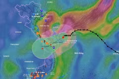 Storm Fengshen's moving direction as of 7 am on October 22 (Photo published by VNA)