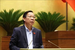 Phan Van Mai, Chairman of the National Assembly’s Committee for Economic and Financial Affairs, delivers a report presenting explanations, feedback, and revisions to the amended draft Law on Corporate Income Tax. (Photo: VNA) 