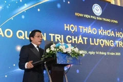 Prof. Nguyen Duy Anh, Director of the National Hospital of Obstetrics and Gynaecology, speaks at the workshop (Photo: VietnamPlus)