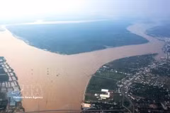 An aerial view of part of the Mekong subregion. (Illustrative photo: VNA)