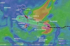 Typhoon Kalmaegi's path as of 6:00 am on November 5, 2025 (Photo: VNA) 