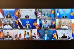 The special ASEAN foreign ministers’ meeting on the Middle East situation is held online on March 13. (Photo: Vietnamese Ministry of Foreign Affairs)