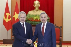 Party General Secretary To Lam (right) and Secretary of the Security Council of the Russian Federation Sergey Shoigu at their meeting in Hanoi on December 9 (Photo: VNA)