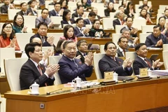 Participants at the openining session of the 15th National Assembly’s 9th extraordinary session on February 12 morning. (Photo: VNA)