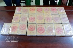 Exhibits in the case include 20 bricks of heroin. (Photo: VNA)