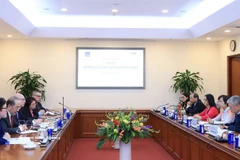 At the talks between delegations from the Vietnam News Agency and Russian news agency TASS in Hanoi on February 24. (Photo: VNA)