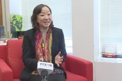 Professor Nguyen Thi Lien Hang, Director of the Weatherhead East Asian Institute at Columbia University in the US, speaks to a Vietnam News Agency correspondent in New York. (Photo: VNA)