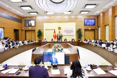 National Assembly Chairman and head of the National Election Council Tran Thanh Man addresses the conference (Photo: VNA)