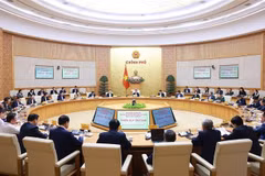 The eighth meeting of the Government's Steering Committee for reviewing the implementation of the 12th Party Central Committee’s Resolution No. 18-NQ/TW in Hanoi on January 6 (Photo: VNA)