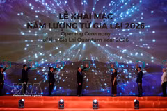 Delegates mark the launch of Gia Lai Quantum Year 2026. (Photo: VNA)