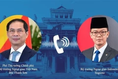 Deputy Prime Minister and Foreign Minister Bui Thanh Son holds a telephone talks with Indonesian Minister of Foreign Affairs Sugiono on February 10. (Photo: VNA)