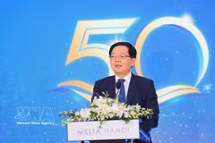 Deputy Prime Minister Ho Quoc Dung speaks at the ceremony marking VINATOM’s 50th anniversary in Hanoi on July 7. (Photo: VNA)